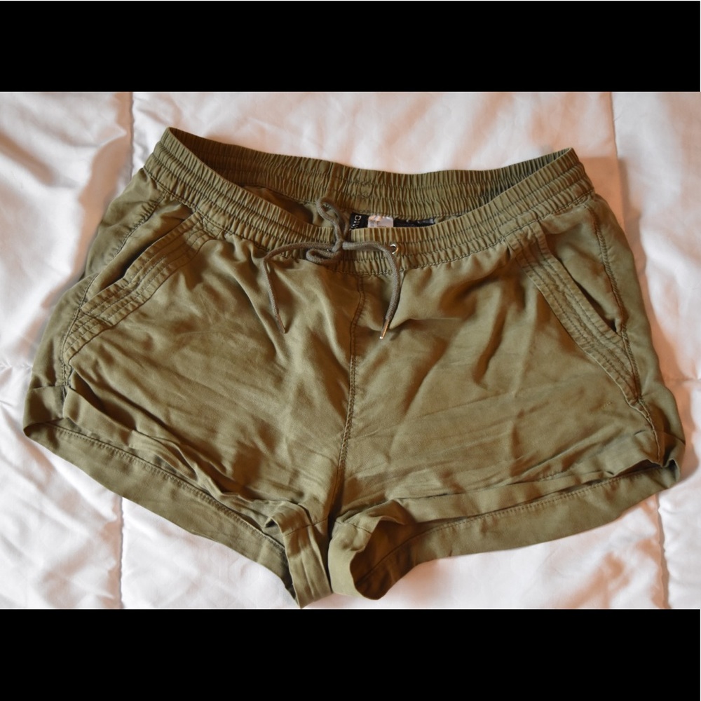 H&M Olive Green Drawstring Shorts